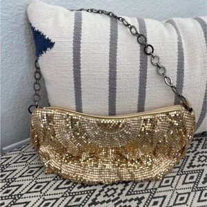 ALDO Gold Metal purse shoulder bag with chain